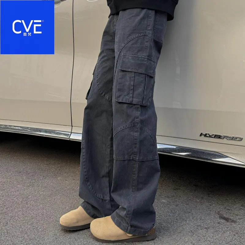 Quần Túi Hộp, Phong Cách Cổ Điển Mỹ, Dáng Suông Và Rộng, Unisex, Hợp Xu hướng, Thương Hiệu Mới, Ống Rộng, Quần Quân Đội Thường Ngày Quần Dài, Thích Hợp Cho Mùa Xuân Và Mùa Thu