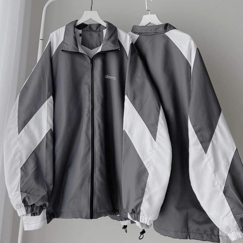 Áo Khoác Dù - Áo Khoác Gió Dererro Logo Thêu Dài Tay Form Rộng Vải Dù Hai Lớp Unisex Nam Nữ Lana Jacket Top 1