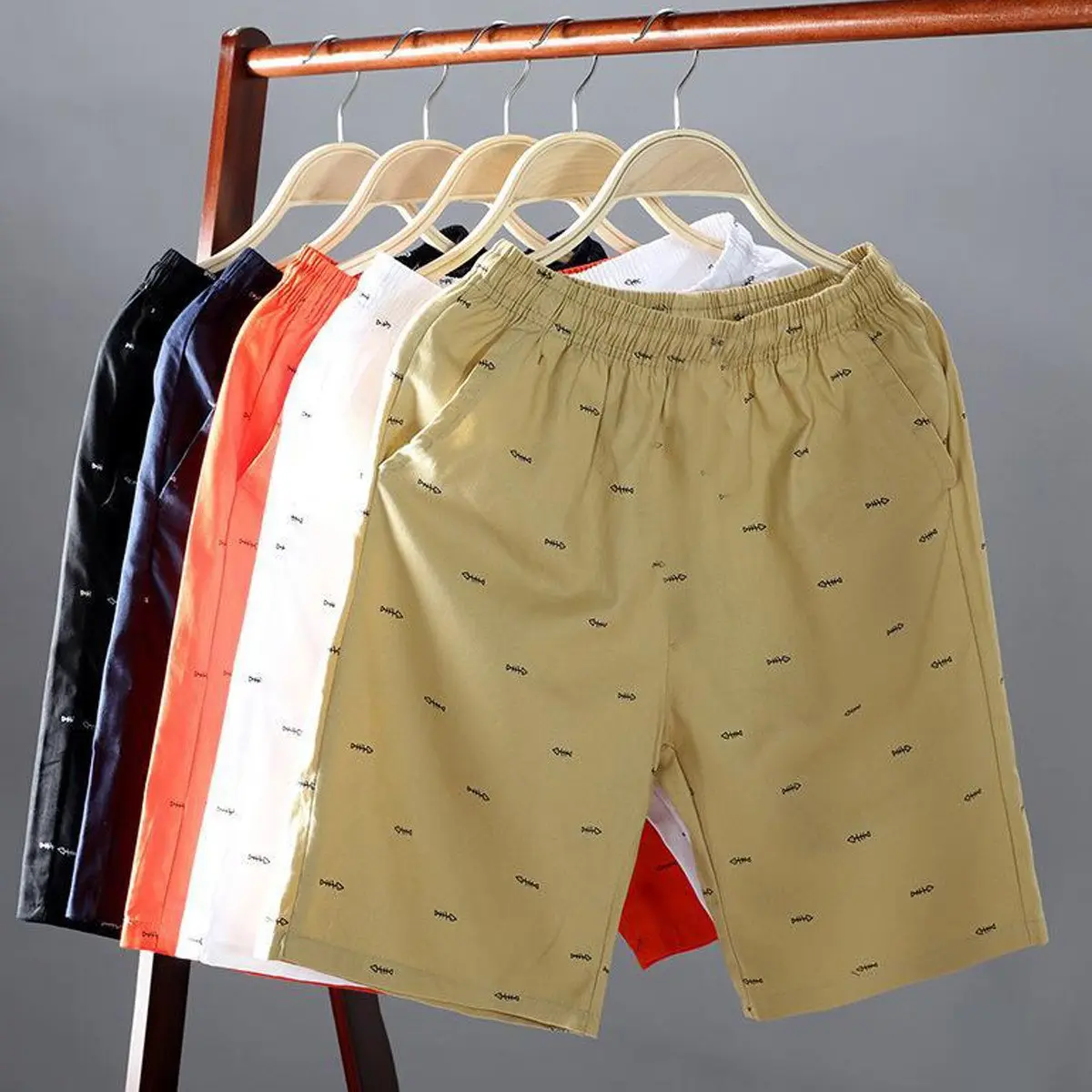 New Men's Beach Casual Sports Loose Micro Elastic Thin Floral Shorts Straight Beach Pants in Stock Five Points