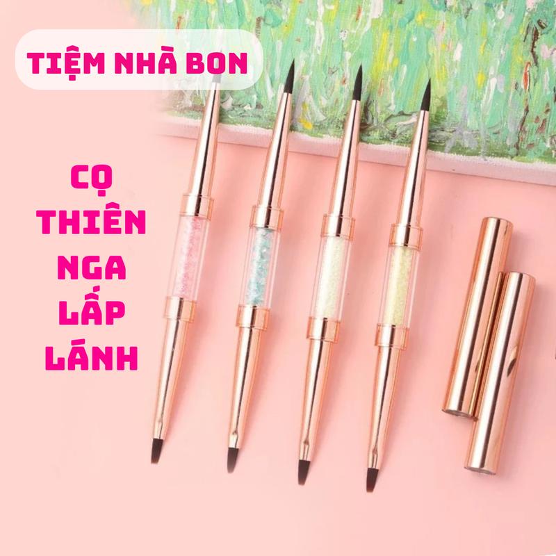 2 đầu cọ Cọ thiên nga vàng thân bút lấp lánh Bút vẽ tranh sơn dầu màu nước acrylic Bút vẽ nét tranh