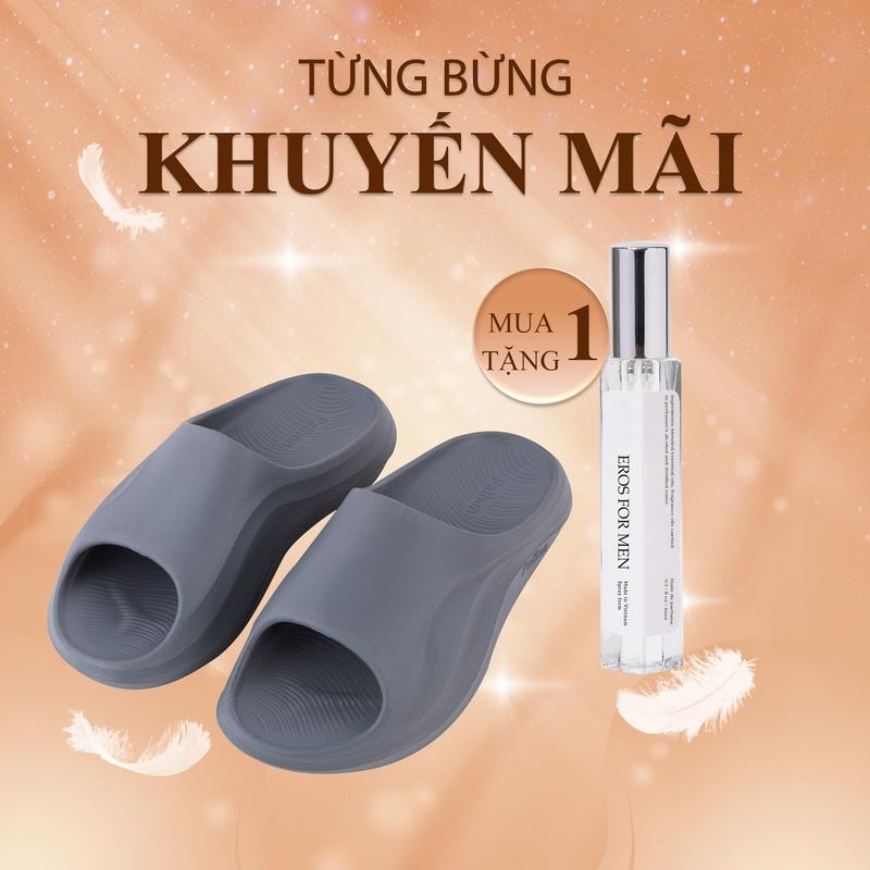 Product Introduction of (TẶNG NƯỚC HOA) Dép Nam Quai Ngang Slipper Pathon Đúc Nguyên Khối Fullbox (chọn màu ĐEN/XÁM) SD163KNH 3