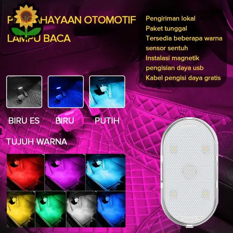 6LED Interior Car Touch Light  USB, Decoration, Reading, Motion Sensor, 5V.pain 0