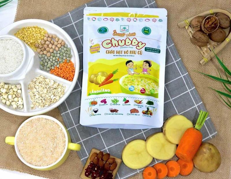CHÁO HẠT VỠ RAU CỦ CHUBBY CỦ DỀN, CHÙM NGÂY, KHOAI LANG TÍM, CÀ RỐT, BÍ ĐỎ, CẢI BÓ XÔI, CỦ DỀN 0