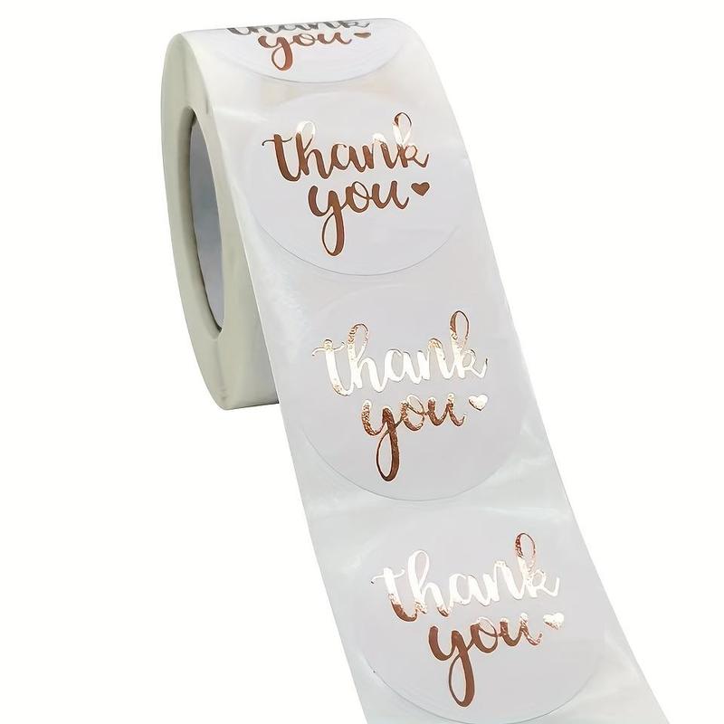 500pcs/set Gold Foil Thank You Sticker, Sealing Sticker, Round Label Sticker For Gift Wrapping 3