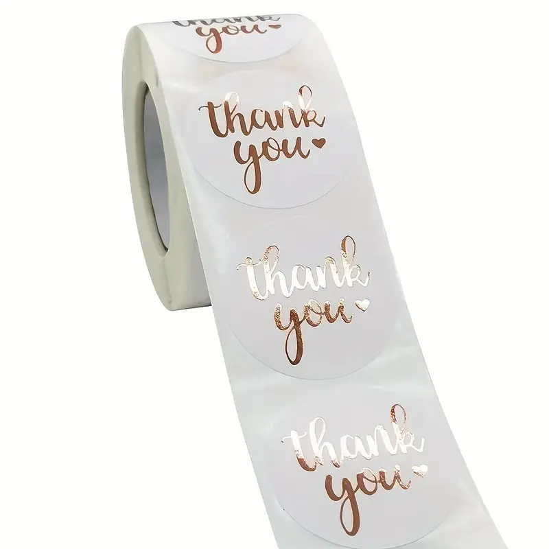 500pcs/set Gold Foil Thank You Sticker, Sealing Sticker, Round Label Sticker For Gift Wrapping 3