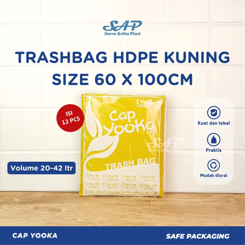 Kantong Sampah KUNING | Trashbag Kuning Medis | Plastik Limbah Rumah sakit Uk. 45x100|60x100|80x100 4