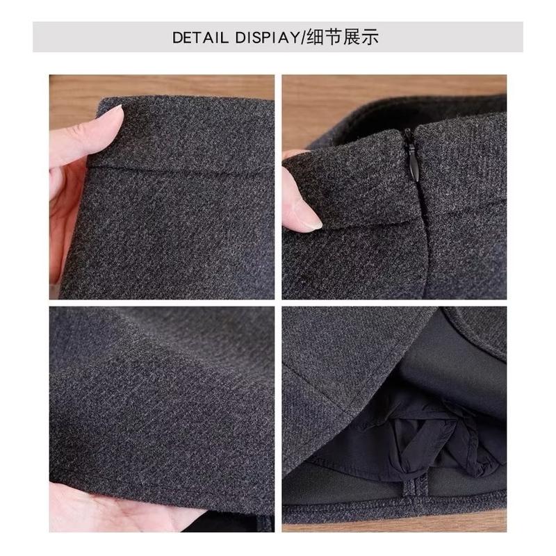 Product Introduction of Chân váy dạ ép hàn có cỡ lớn 3 màu đen , kem , ghi hottrend 2025 mã 001 8