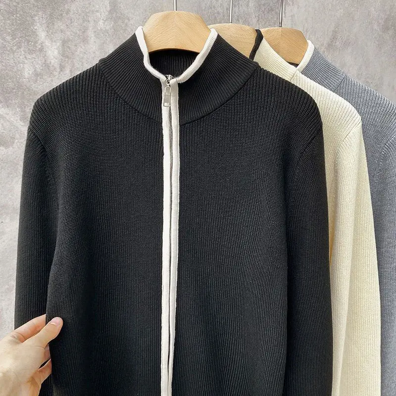 Áo Cardigan Len Phong Cách Hàn Quốc, Áo Khoác Nam, Hàng Mới Về Mùa Xuân Và Mùa Thu 2024, Áo Khoác Len Cổ Chân Đế Đi Chơi Nhật Bản, Đồ Len Bông, Dành Cho Nam Giới Menswear
