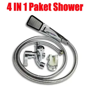 Paket Kran Shower Chrome 4in1 - Hand Shower 300 Lubang Komplit untuk Kamar Mandi