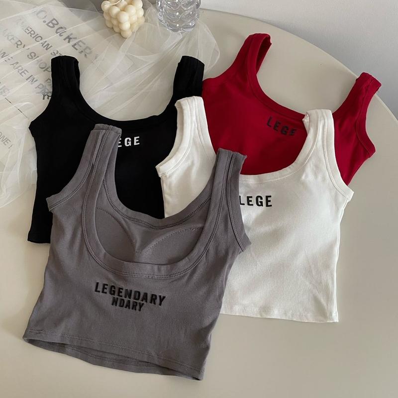 Áo Vest Hai Dây Lưng Đẹp, Thiết Kế Dễ Thương Và Gợi Cảm, Với Đệm Ngực, Dáng Ôm, Thiết Kế Tôn Dáng, Áo Không Tay Thích Hợp Cho Mùa Hè 5