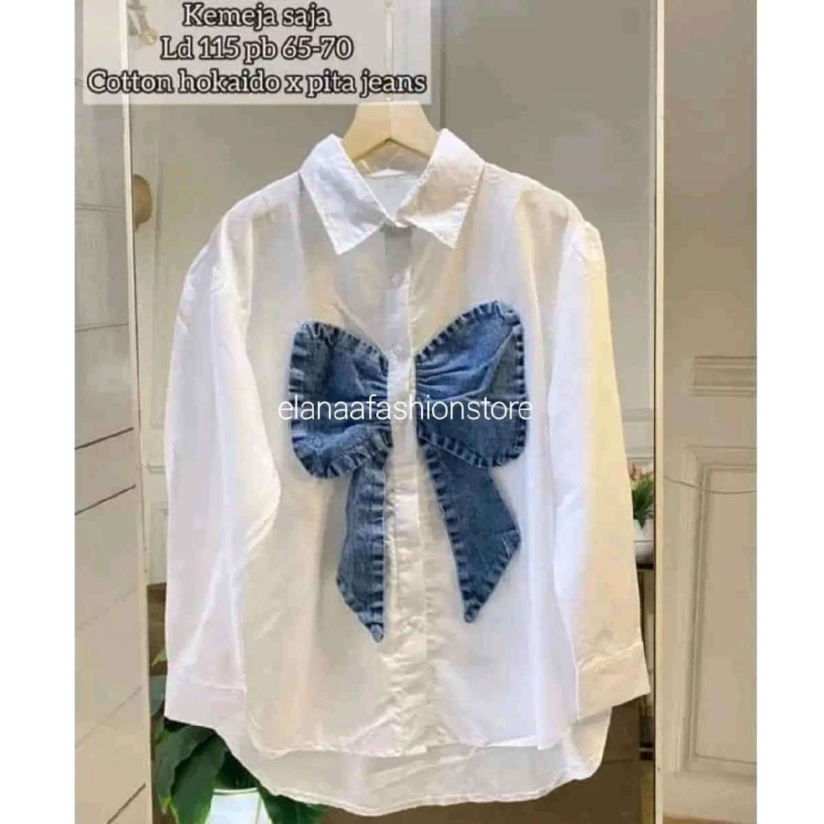 Kemeja Atasan Wanita Buffy Pita Jeans // Atasan Wanita Buffy Pita Jeans Denim Premium