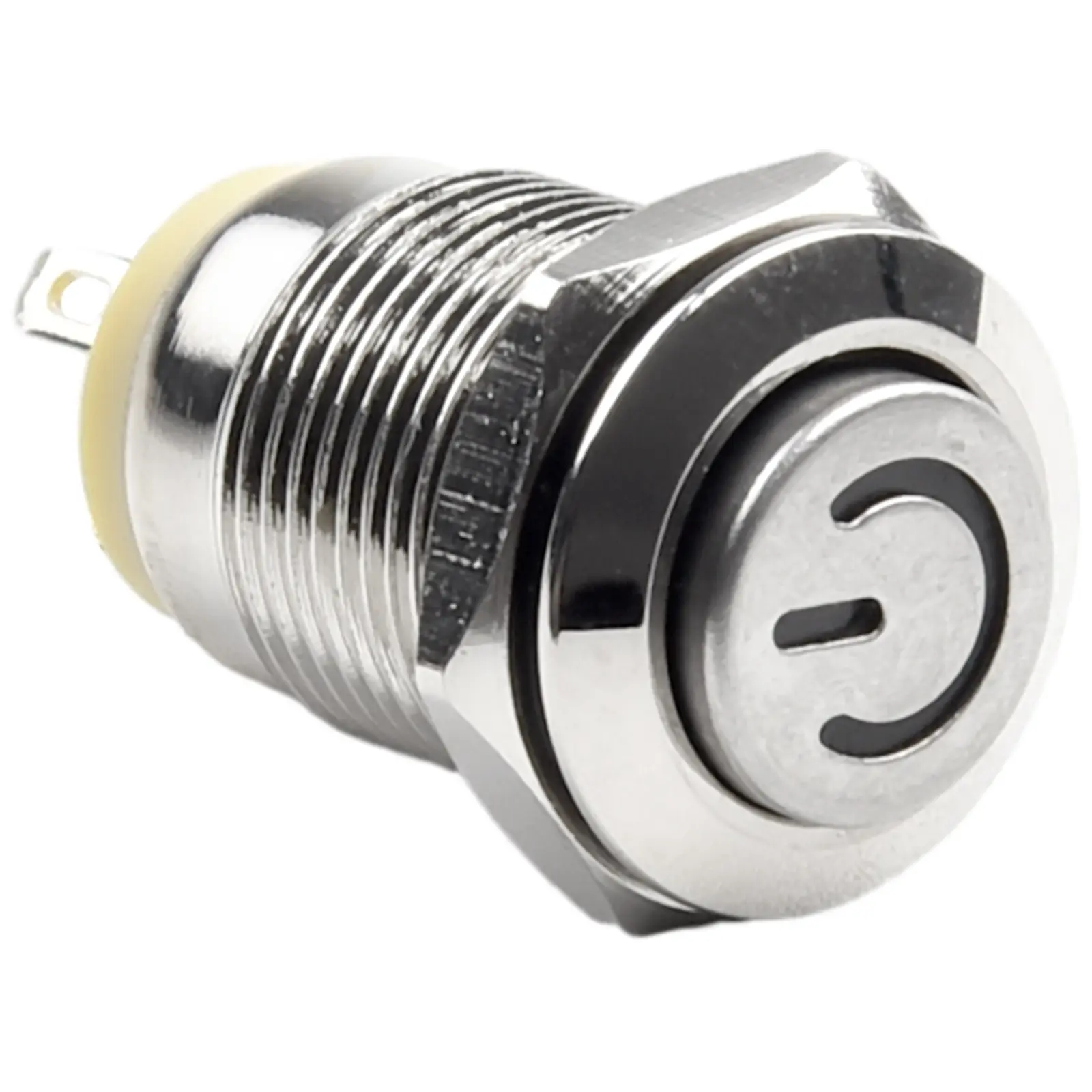 Công Tắc Nút Nhấn Kim Loại, 12mm, Nút Nguồn, Chống Thấm Nước, Đèn LED Phẳng, 12V-24V
