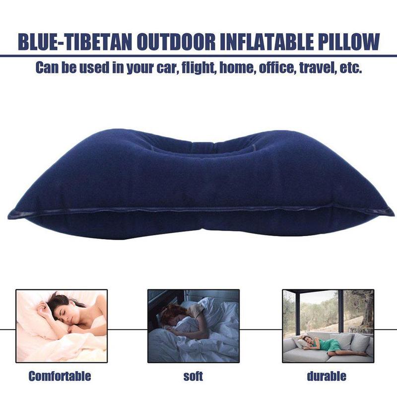 Pillow Portable Folding Inflatable Pillow Double Sided Flocking ...