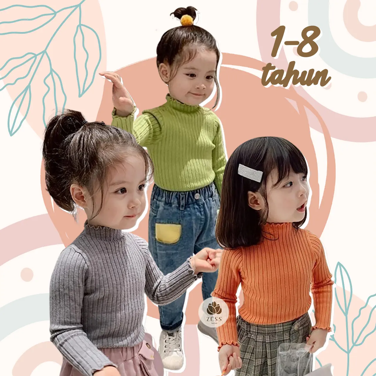 Baju rajut Atasan KOREAN Style anak perempuan LENGAN PANJANG 1-8th !