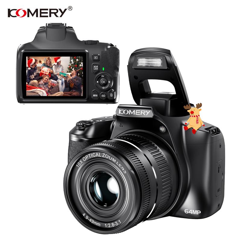 KOMERY W2 64MP 4K 3 Inch Screen 10X Optical Zoom+4X Digital Zoom Camera(Package One)