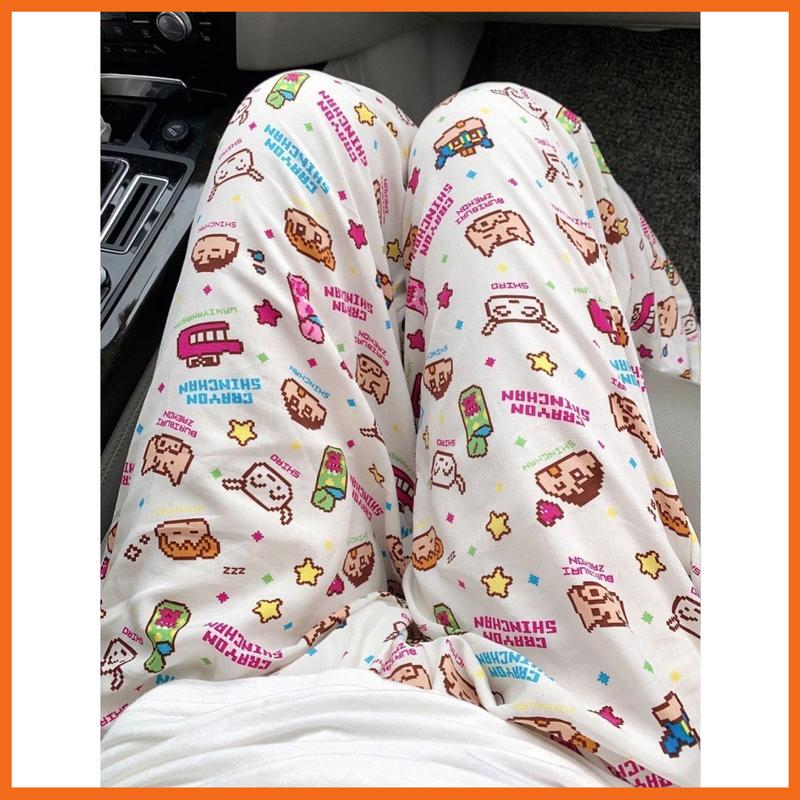 Quần Ngủ Hoạt Hình Dáng Dài Cute shin khủng long, shin game, mèo hồng