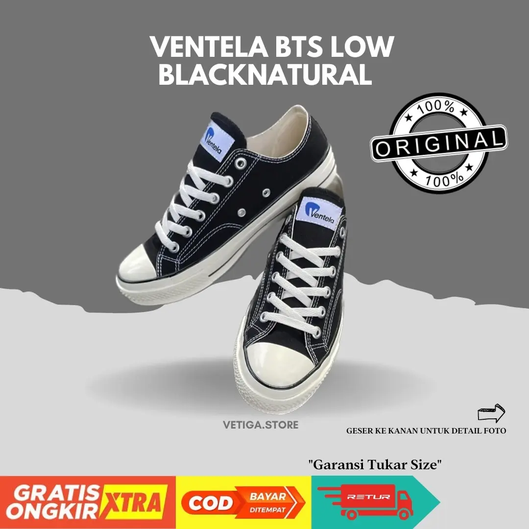 Ventela BTS Low BlackNatural Original garansi!