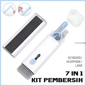 Pembersih Multifungsi 7-in-1 - Untuk Earbuds, Keyboard Komputer & HP. Warna Biru, Praktis & Efisien. Cocok untuk Perawatan Gadget Sehari-hari.