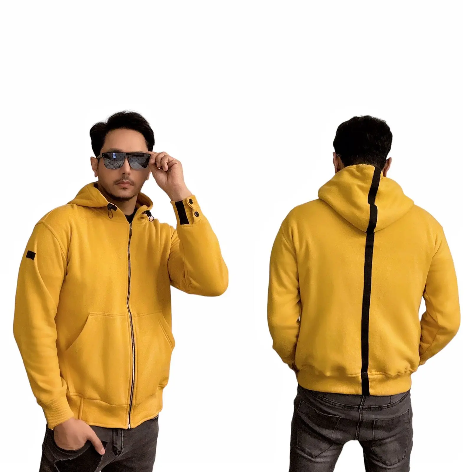 Jaket Kuning stripe hitam