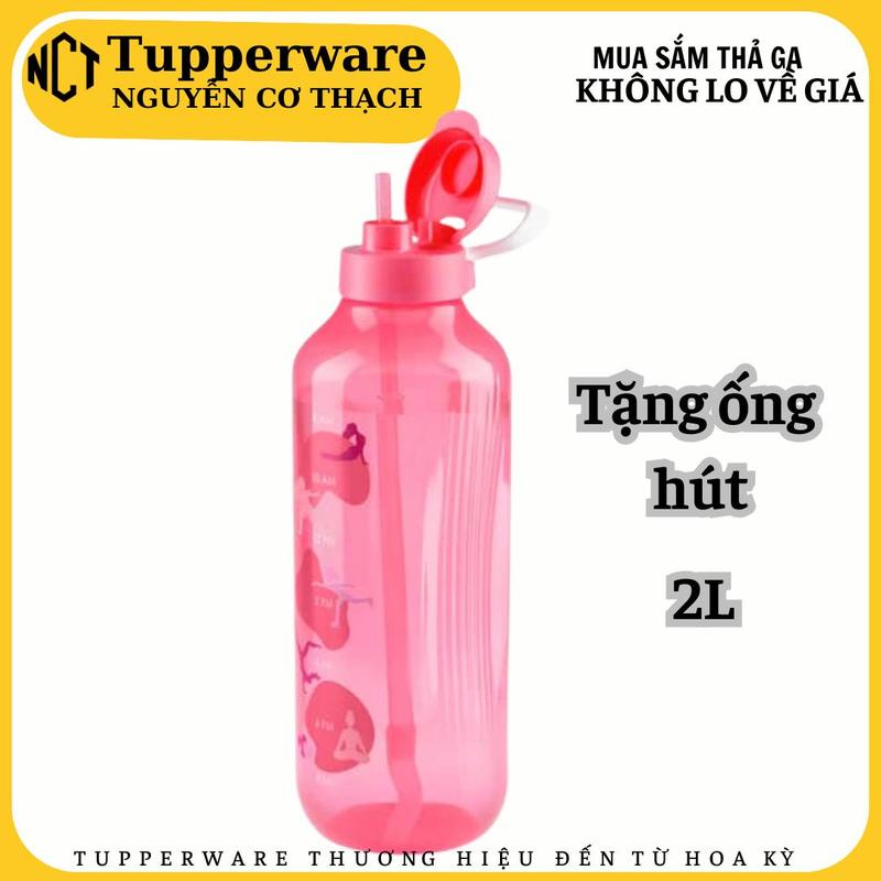 Tupperware - Bình nước motivation 2l  (Tặng ống hút)- Tupperware chính hãng