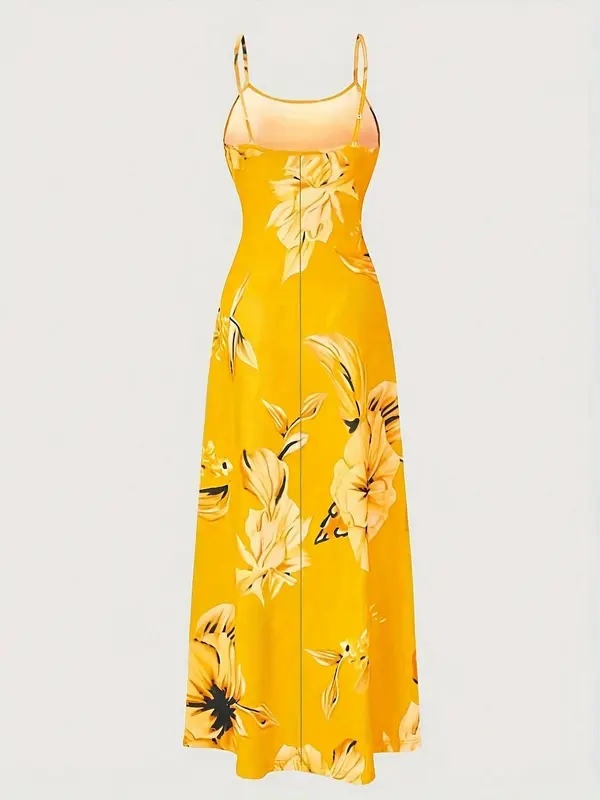 Women's Floral Print Dress, Boho Sleeveless Dress for Beach Holiday Vacation, Ladies Clothes for Summer 5