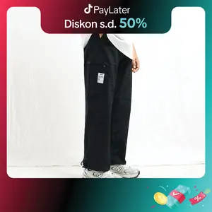 TIMEBOMB | CELANA TRACKPANTS PARASUT | TRACK PANTS CARGO TYPE3 | BLACK | ARMY