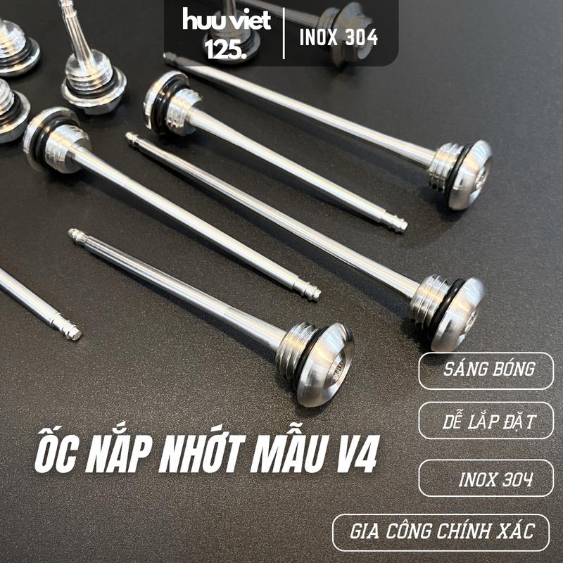Ốc nắp nhớt, nắp nhớt có ty Inox, phụ kiện, phụ tùng mẫu V4, honda, yamaha, Wave, Dream, Future, Winner, Sonic, Cbr, Xe tay ga Honda, Sirius, Jupiter, Pg1, Ex 135, Ex 150
