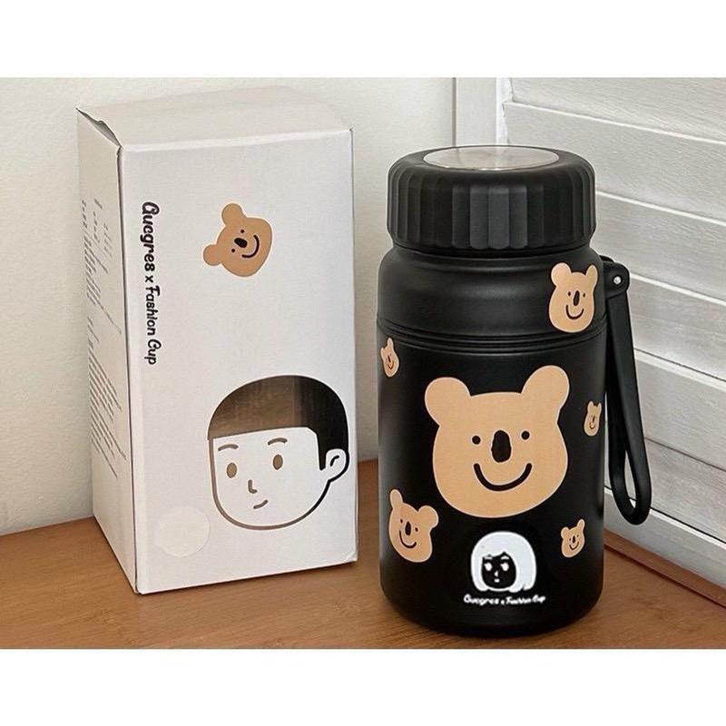 Bình Giữ Nhiệt Inox 1000 ml Nắp Vặn Gấu Nâu Tặng Kèm Sticker 2