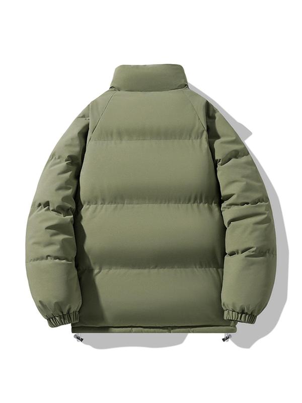 Men's Letter Print Side Stripe Double-sided Zip Up Jacket, Regular Fit Casual Pocket Long Sleeve Stand Collar Outerwear for Fall & Winter, Men's Clothes for Daily Wear 8
