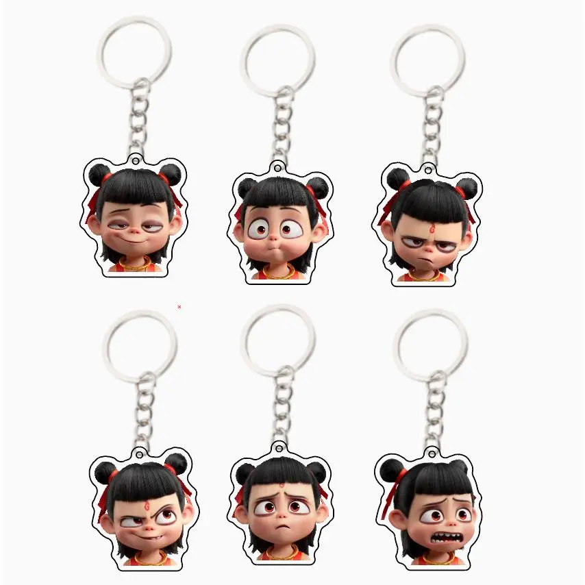 Nezha 2 Devil Child Is Haunting The Sea Nezha Movie Periphery Nezha Aobing Cute Keychain Decorative Schoolbag Pendant for Free