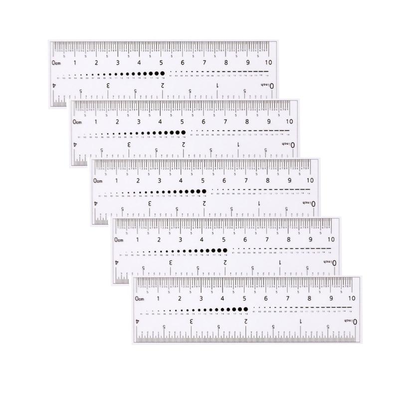 LESHE 5 Pcs Nail Measure Rulers Transparent Nail Art Rulers Flexible ...