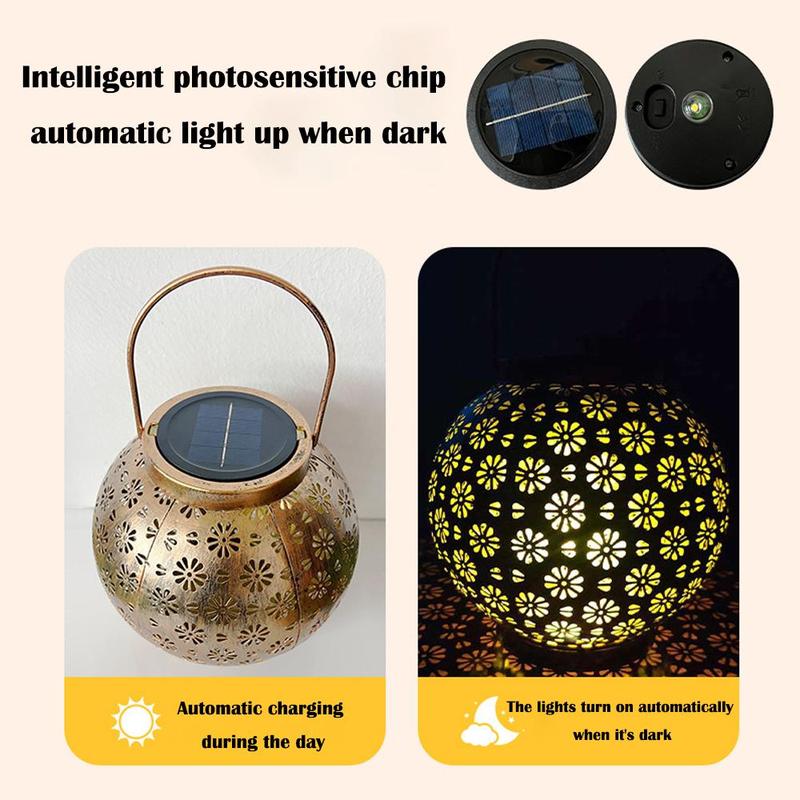 Solar Powered Garden Decorative Light, Vintage Design LED Light, Waterproof Portable Light for Yard & Garden Decoration, Outdoor Lighting 3