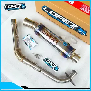 LOPEZ RACING Type  LA-02 Knalpot Salemba Blue Edition Ceklis Jungstyle Original LOPEZ Motorcycle Karbu Motor Slincer