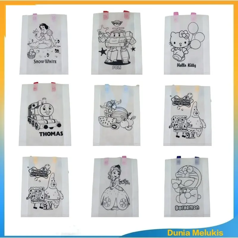 Tas Goodiebag / spundbond mewarnai 30x40cm Wanita Belanja 2