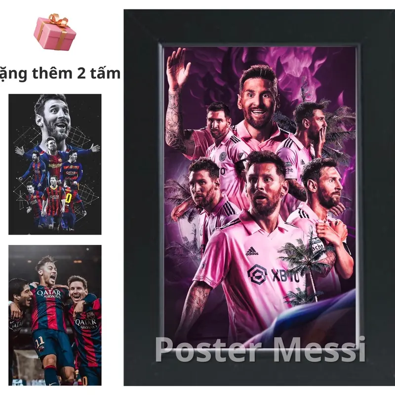 Khung ảnh Poster Lionel Messi kích thước A5(28x24cm) cực đẹp dành cho anh em trang trí phòng ốc cực đẹp 8