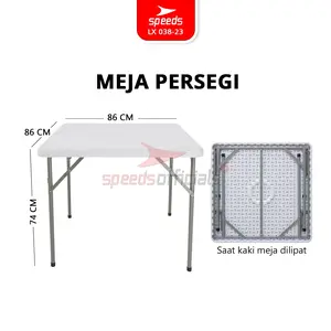 SPEEDS Meja Lipat Plastik 86x86x74cm Square Folding Table HDPE Indoor Outdoor Piknik Pameran Meja Jualan 038-23