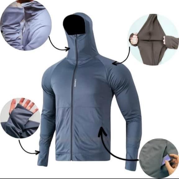 Áo khoác chống nắng nam nữ hàng 2 lớp có size từ 50-85 ký chất thun kim cương thông hơ 3