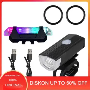 SNACKTIME Lampu Sepeda Depan Belakang 3000 Lumens Set LED Layangan 3W Anti air Senter Olahraga Outdoor