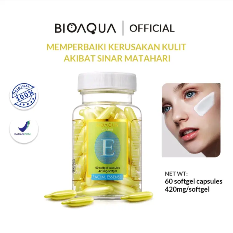 BIOAQUA Vitamin Facial Essense Capsule Vitamin E isi 60 2