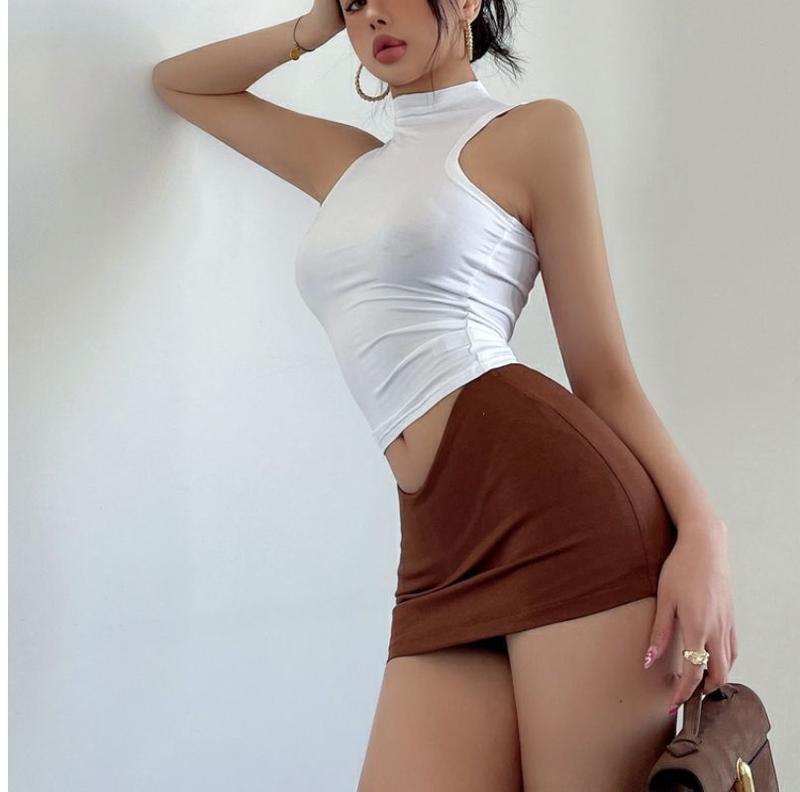 Product Introduction of Váy Bodycon, Gợi Cảm Và Nóng Bỏng, Hình Chữ V, Cạp Thấp, Màu Đen, Bó Sát Và Ôm Sát, Váy Ngắn Kiểu Mỹ, Co Giãn, Váy Chữ A, Giá Rẻ Cho Phụ Nữ 17