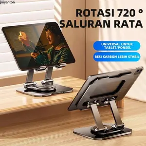 Dudukan tablet logam dudukan laptop lipat putar sikat penyangga drama pembuangan panas