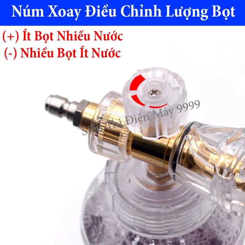 Bộ vòi xịt rửa xe và bình tạo bọt tuyết cao cấp cho máy rửa xe áp lực cao, máy xịt rửa  ( Bình Trong Xịn ) 1