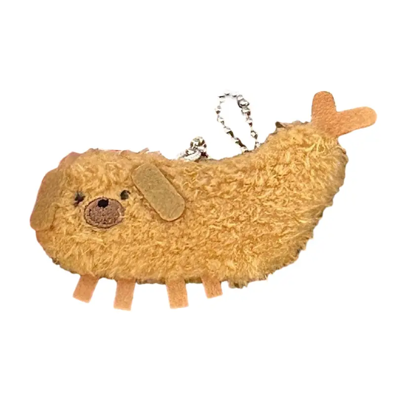 Dây Chuyền Chìa Khóa Mặt Dây Chuyền Bánh Bao Tempura, Chất Liệu Nhồi Bông Búp Bê Nhồi Bông Hoạt Hình, Móc Khóa, Trang Trí Túi 6