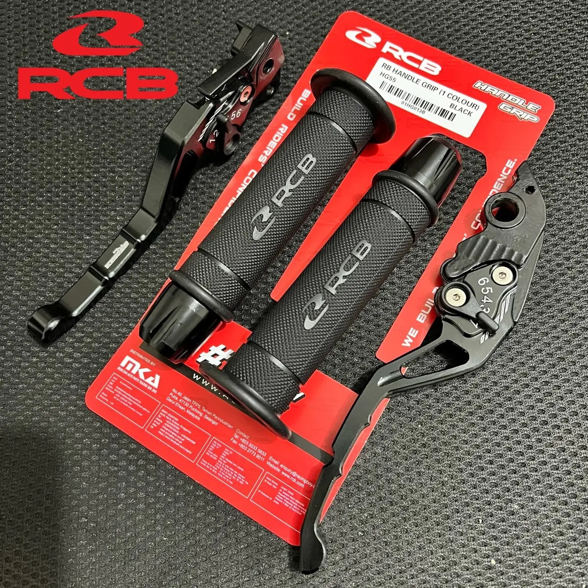 RCB Original Handgrip HG55 + Jalu stang CNC + Handle rem stelan CNC / Nmax Aerox 155 Lexi Freego Vario Beat Mio Vixion Rx king Scorpio Tiger Cbr 150 Cb 150 Megapro Verza Sonic Cs1 Satria fu Pcx Adv Scoopy Vario 160 Cbs Abs Grand Filano Fazzio Stylo