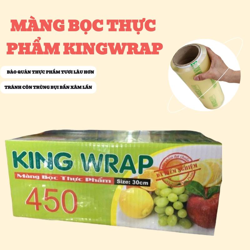  Màng bọc thực phẩm KingWrap 450 cuộn màng bọc thực phẩm lớn  30cm x 450m  dẻo dai vệ sinh dễ sử dụng 