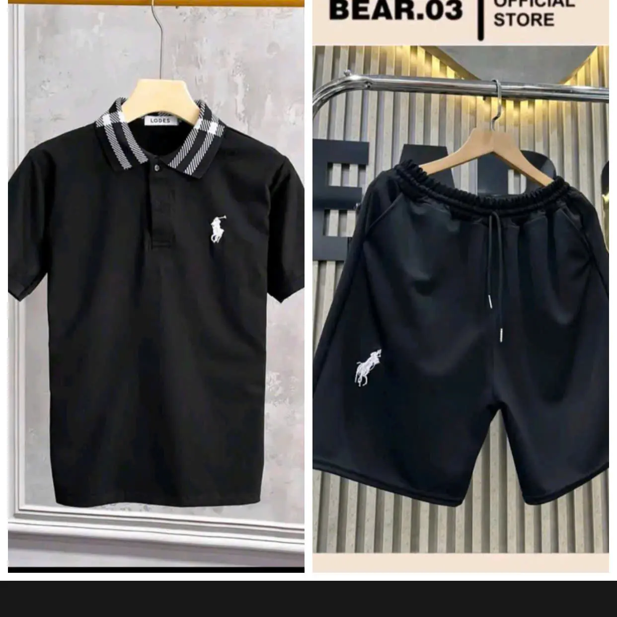 Bộ quần áo polo cộc tay hè nam nữ chất cotton thoáng mát mềm mịn