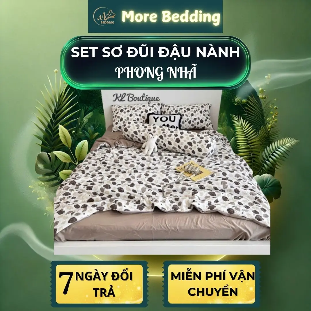 Set 5 Chăn Ga Gối Sơ Đũi Sang Trọng Phong Cách Thoáng Mát Thêu Hình Thấm Hút Dày Dặn - Tứ Điệp