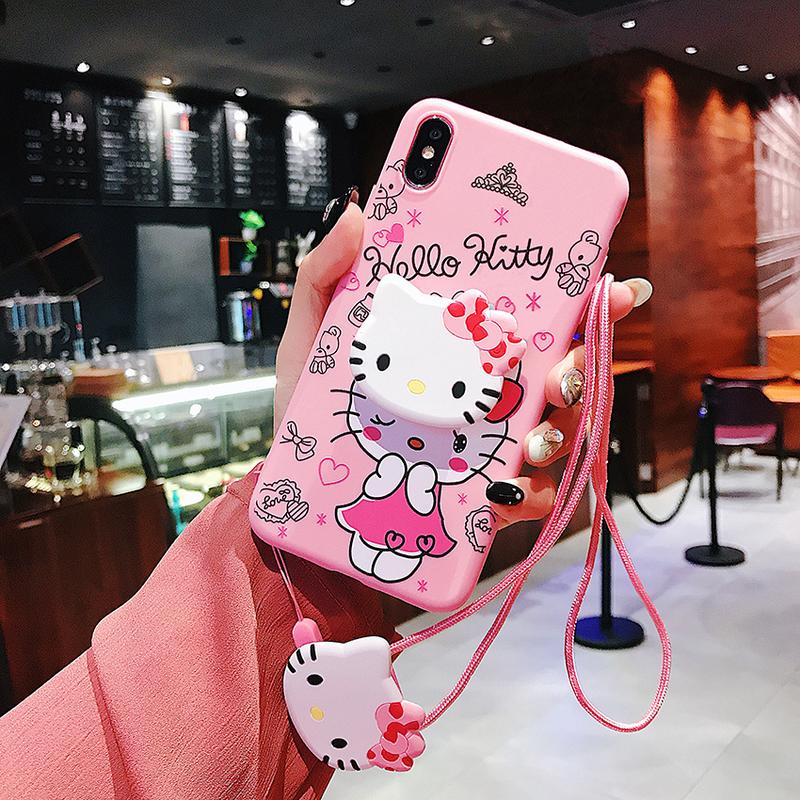 Product Introduction of Ốp Điện Thoại Hoạt Hình, Thiết Kế 3D, Dành Cho Huawei Y7, Y6, Y5 Pro, Pirme 2018, 2019, Y5P, Y6P, Y7A, Y7P, Y8P, Y6S, Có Giá Đỡ Và Dây Đeo Dây Đeo Dễ Thương Sanrio Hello Kitty, Ốp 10