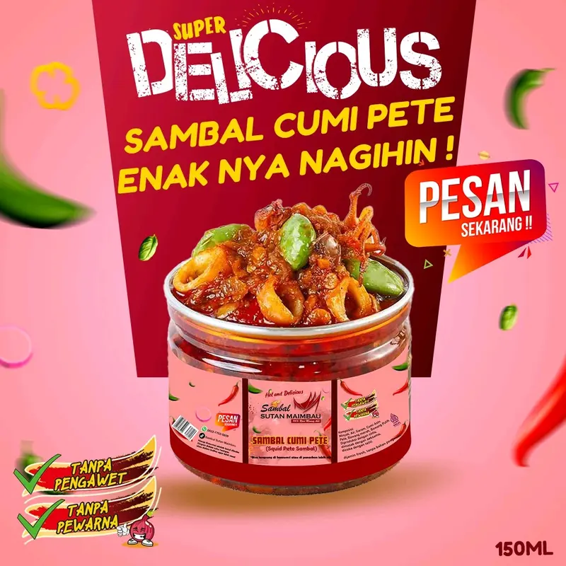 Sambal Cumi Pete Sutan Maimbau Padang Asli Pariaman Bawang Makanan Food 1