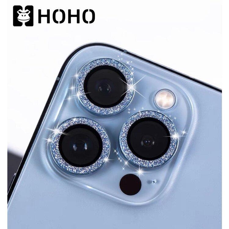 HOHOเพชรแฟลชฟิล์มกล้อง ใช้สำหรับ iPhone 15 14 Plus 14 15 Pro Max 11 12 13 Pro Max 13 Mini ครอบเลนส์ 